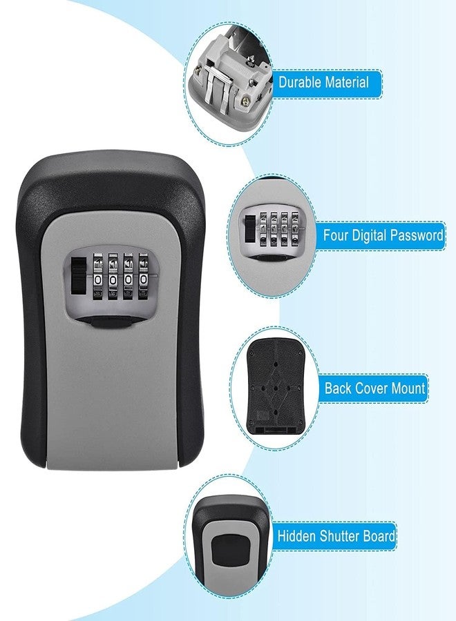 PRYFIL Secure Numeric Key Storage Box - Keep Keys Safe with Combination Lock - Durable Wall-Mounted Key Holder (Silver) - Image 5